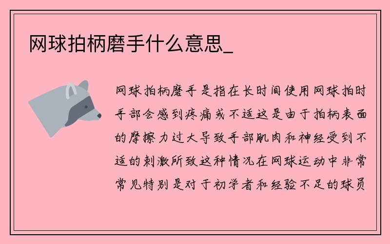 网球拍柄磨手什么意思_